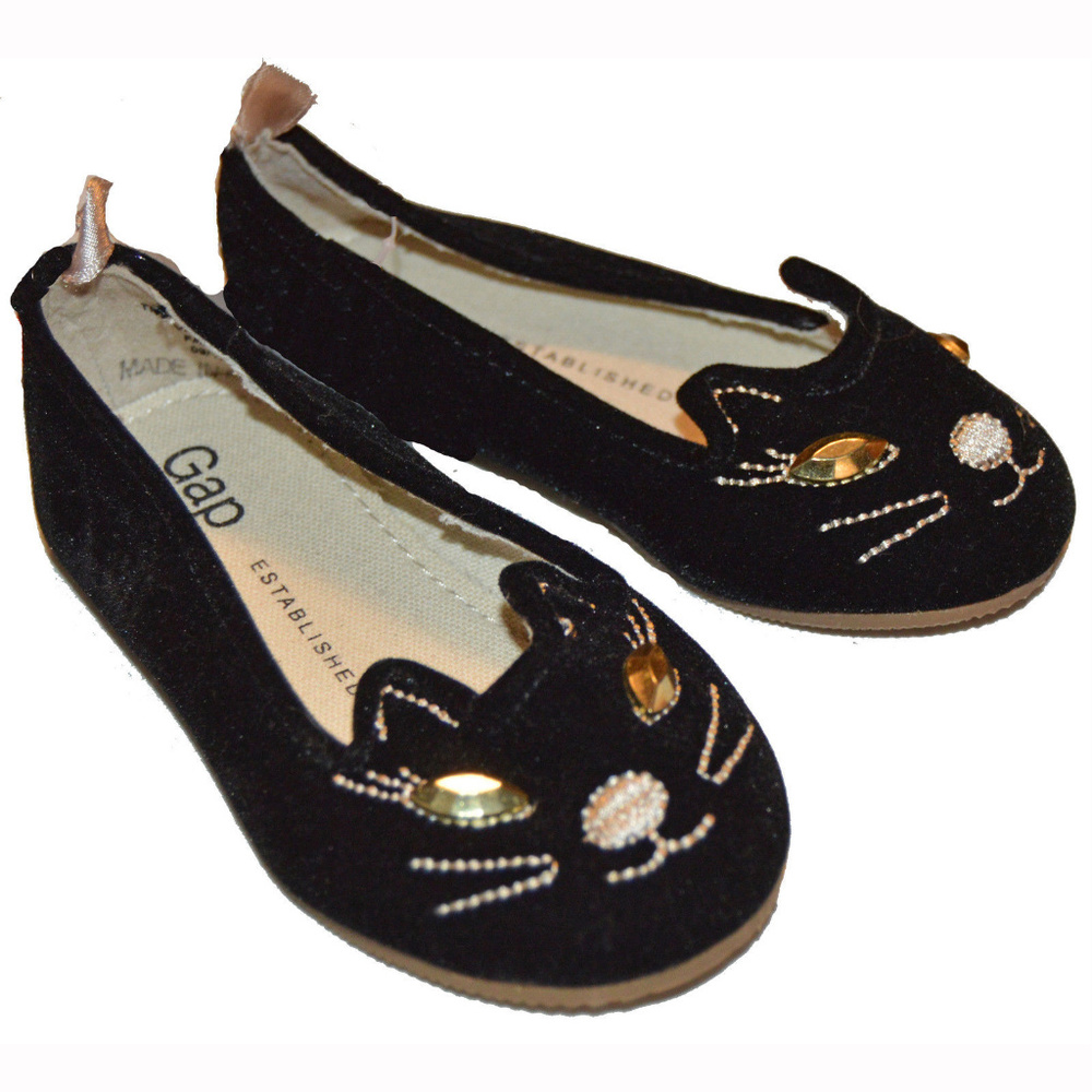 Baby Gap NWT Velvet Kitty Cat Ballet Flat Shoes 5